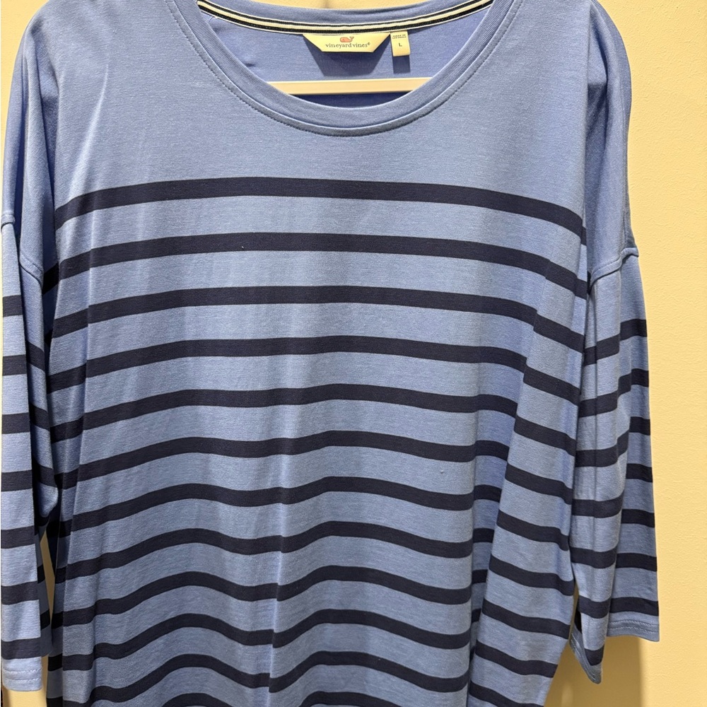 Vineyard Vines Blue and Navy Striped Shirt